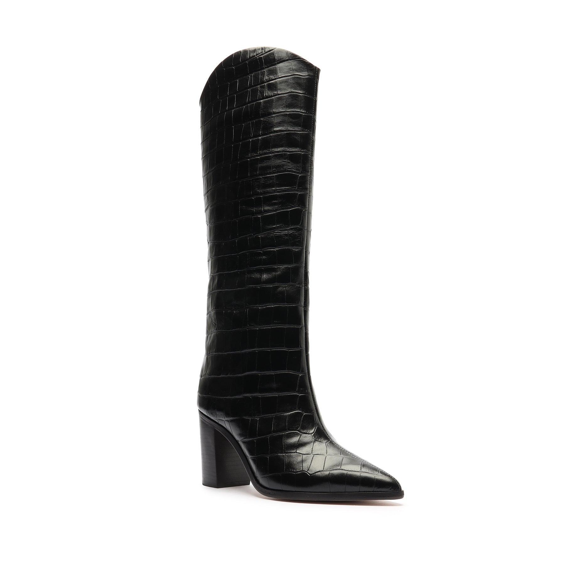 Womens Analeah Lizard-Embossed Leather Boots Product Image