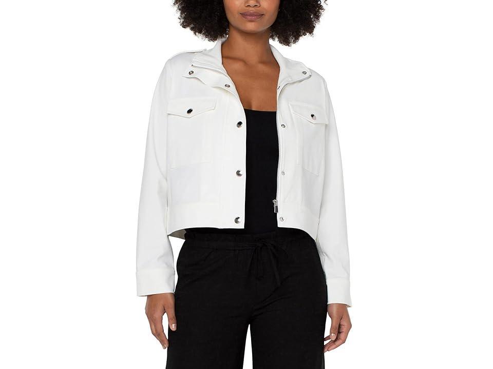 Liverpool Los Angeles Utility Crop Jacket (Porcelain) Women's Clothing Product Image