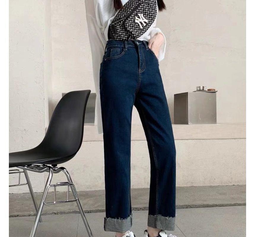 Mid Rise Straight Leg Jeans Product Image