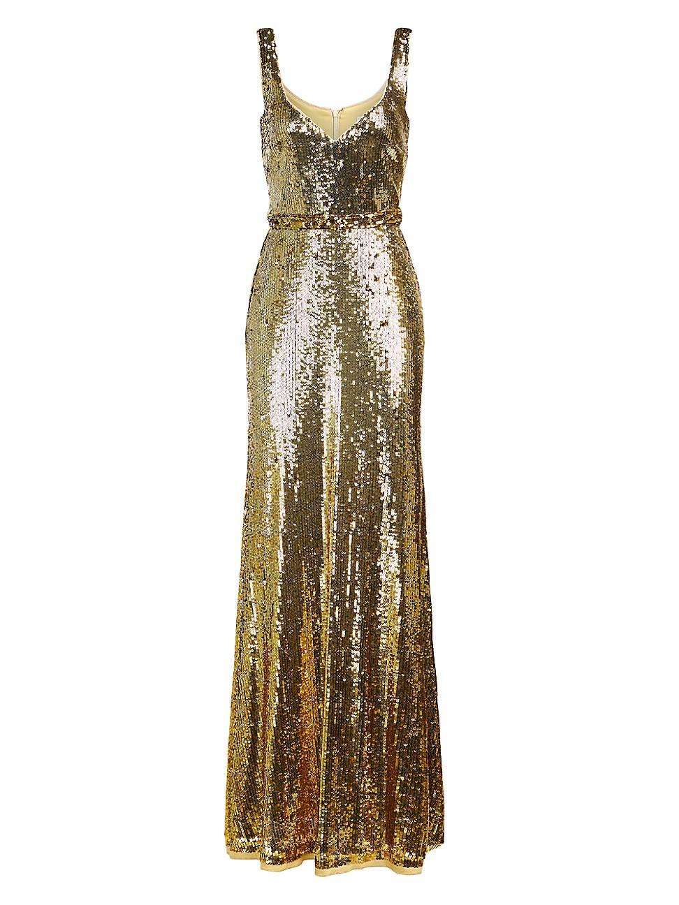 Womens Zahra Sequined Sleeveless Gown Product Image