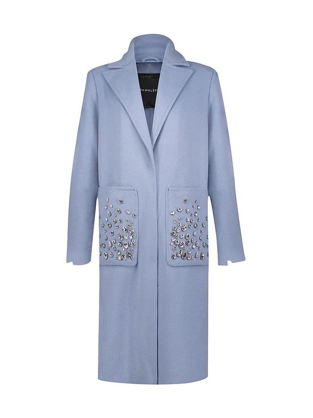 Womens Colette Crystal-Embellished Wool Coat Product Image