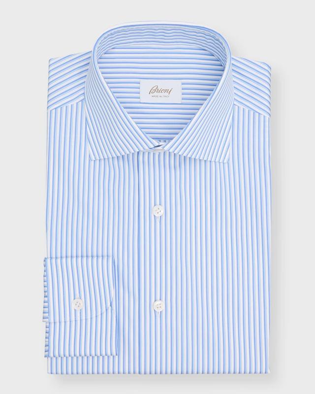 Mens Cotton Pinstripe Dress Shirt Product Image