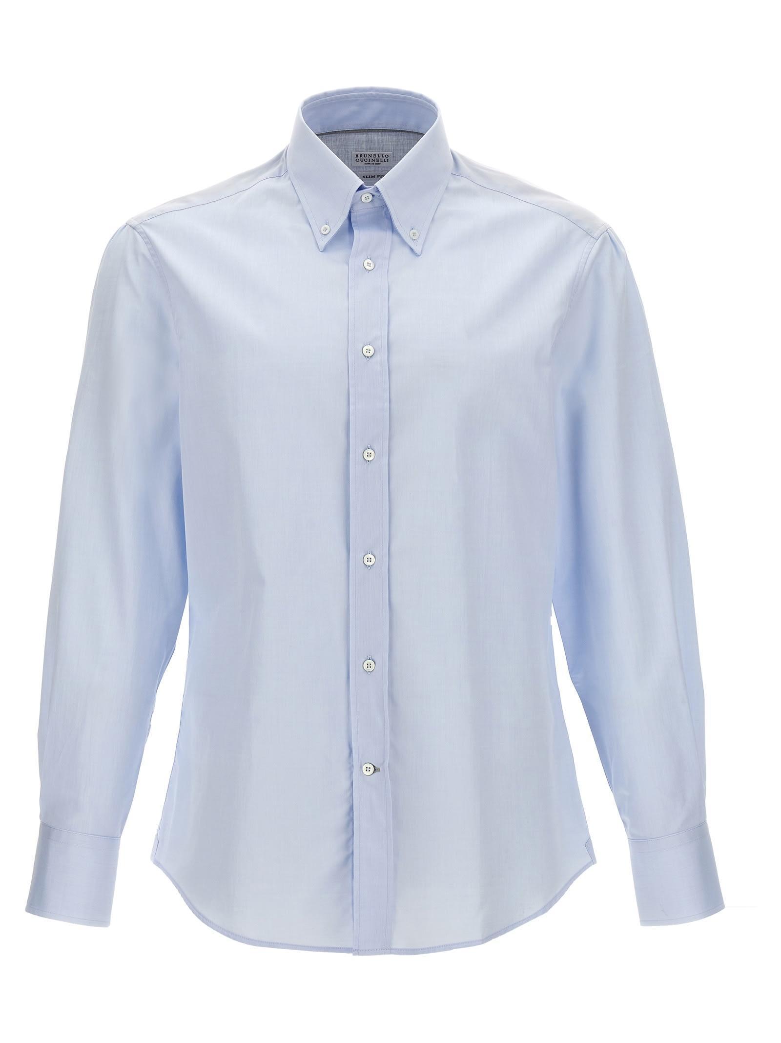 BRUNELLO CUCINELLI Cotton Shirt Shirt, Blouse Light Blue Product Image