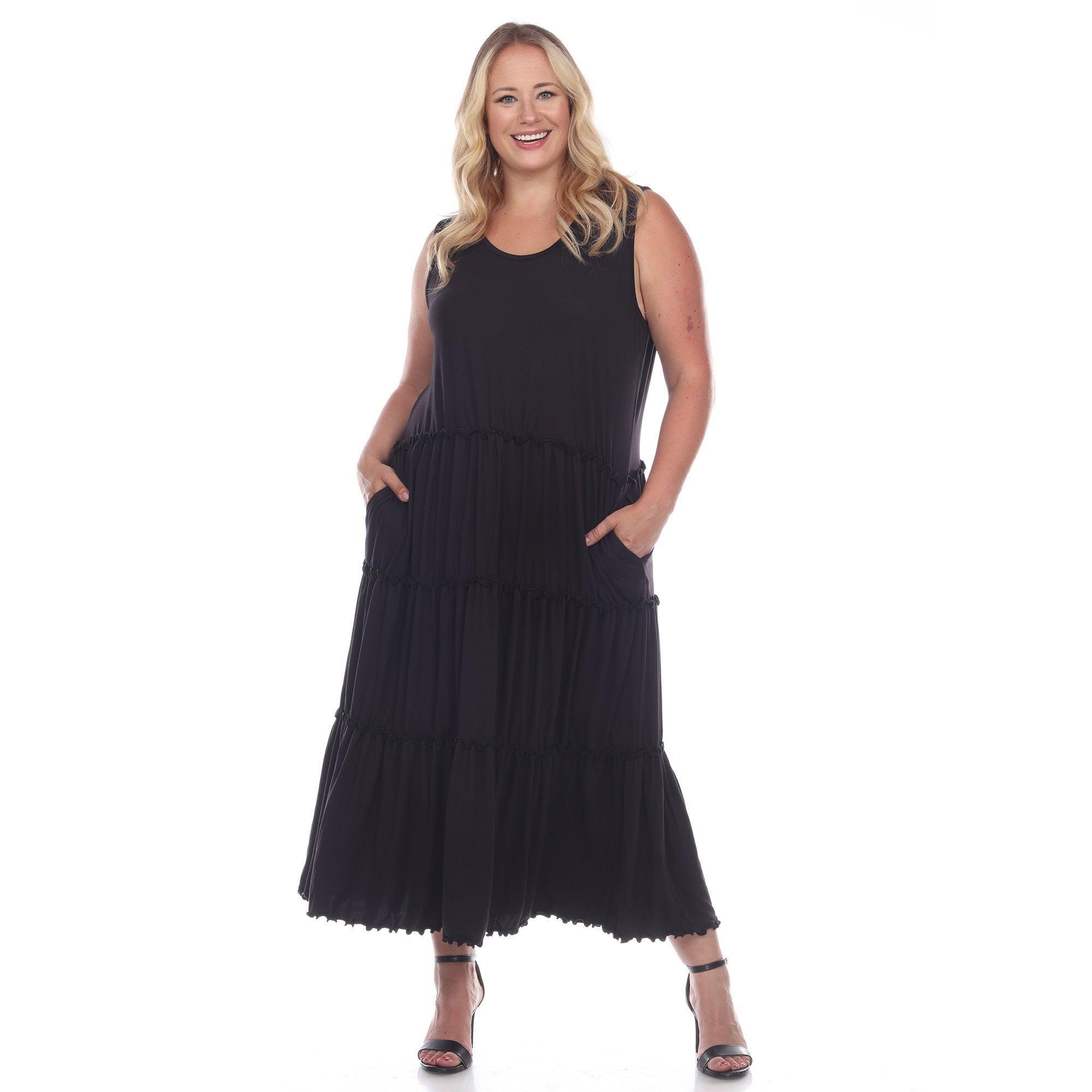 Scoop Neck Tiered Midi Dress - Plus product image