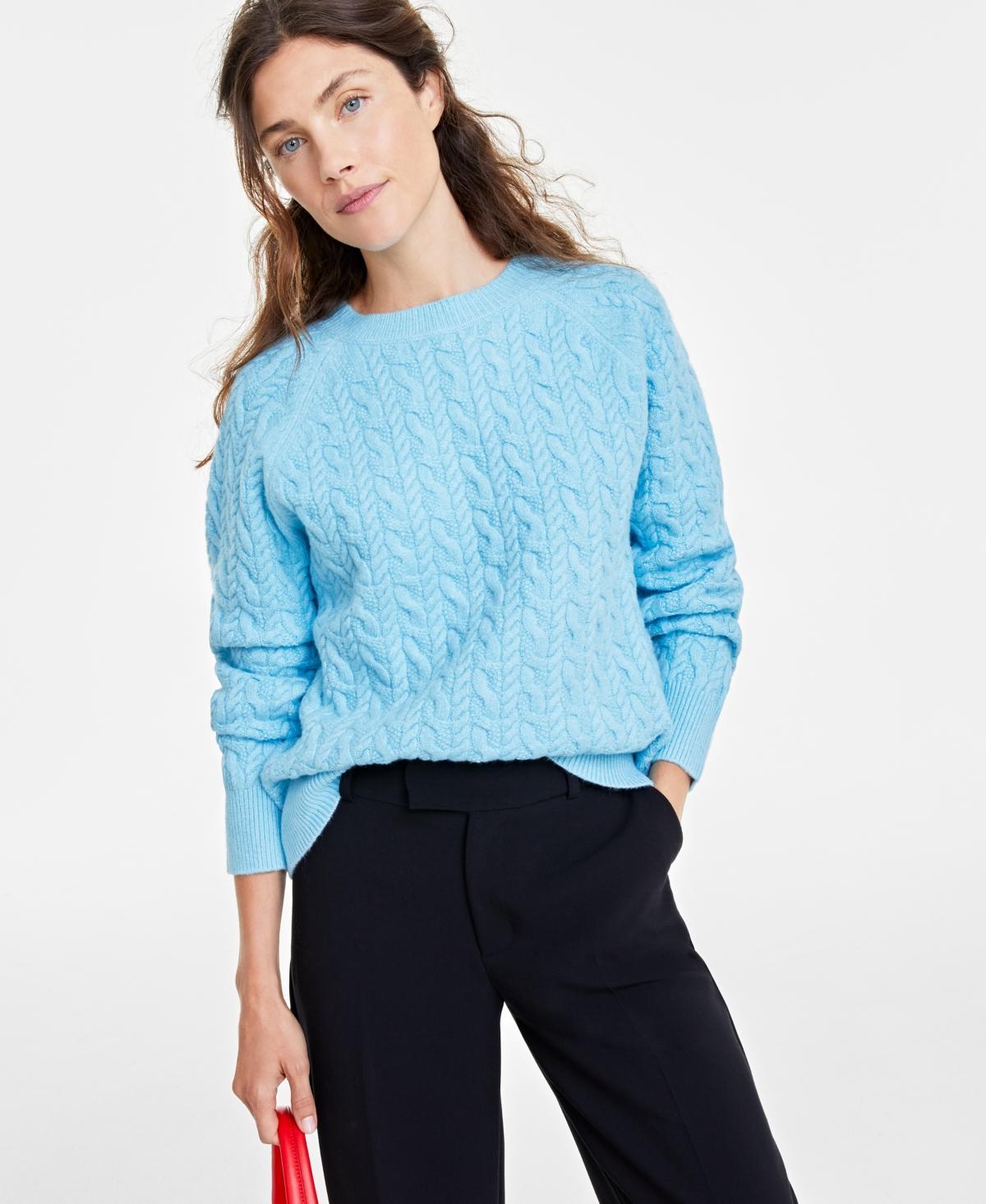 On 34th Womens Perfect Cable-Knit Crewneck Sweater, Created for Macys Product Image