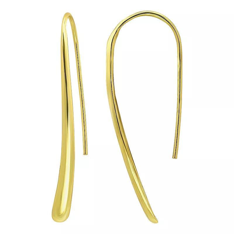 Aleure Precioso Sterling Silver Sculptured Polished Linear Drop Earrings, Womens, Gold Tone Product Image