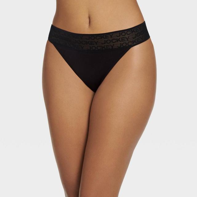 Jockey Generation Womens Soft Touch Logo Thong - Black Product Image