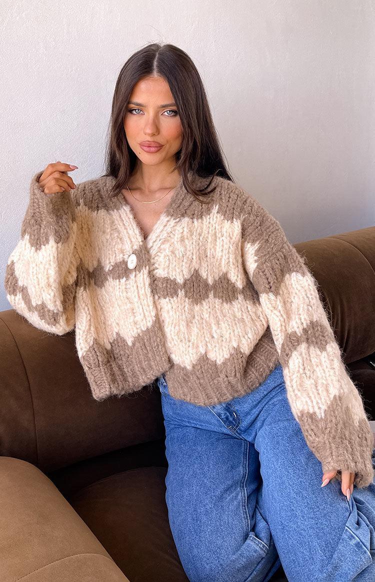 Ryley Brown Knit Cardigan Product Image