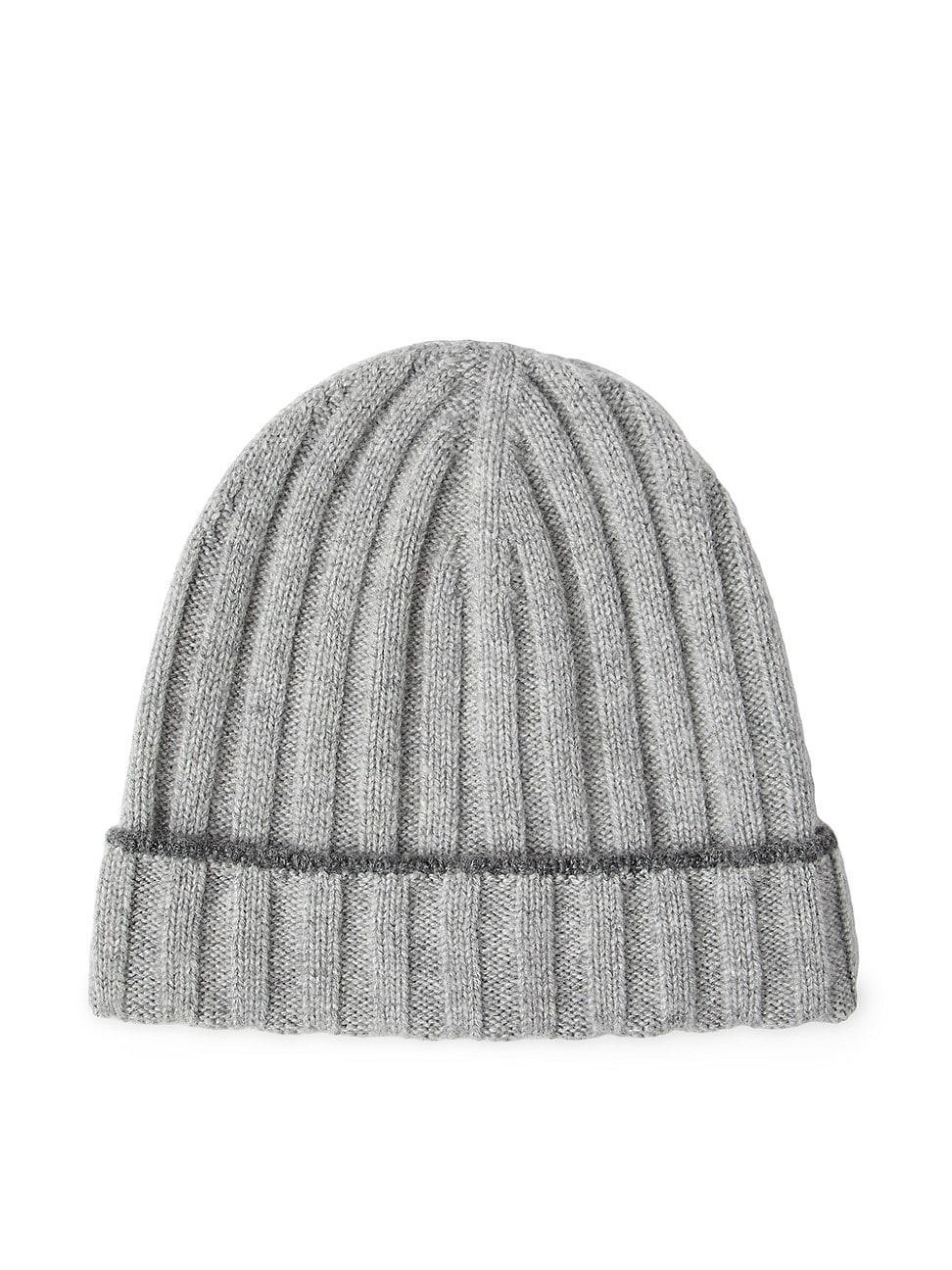 Mens Cashmere Rib Knit Beanie Product Image