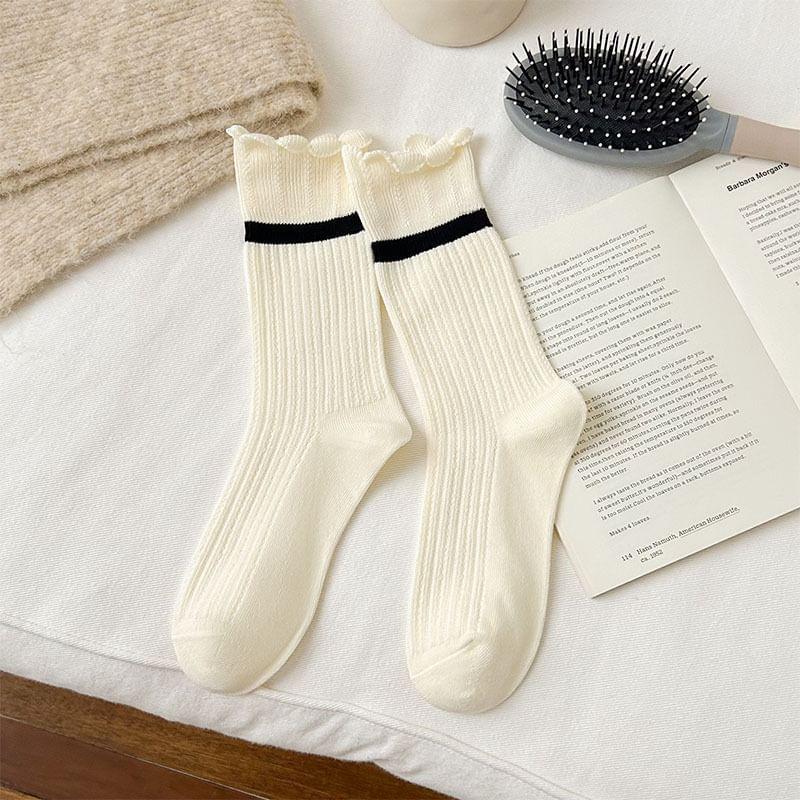 Contrast Trim Socks / Set Product Image