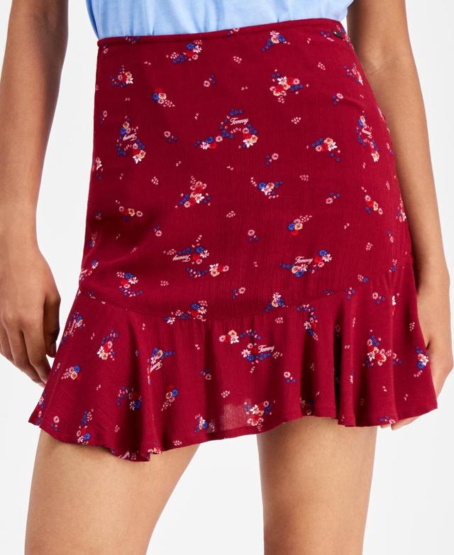 Women's Floral High Rise Flounce Mini Skirt Product Image