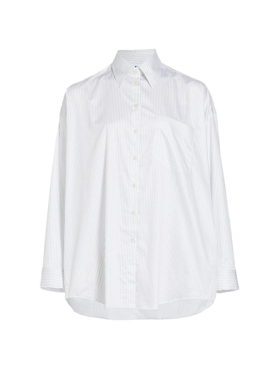 Acne Studios Sueli Pinstripe Oversize Cotton Poplin Shirt Product Image