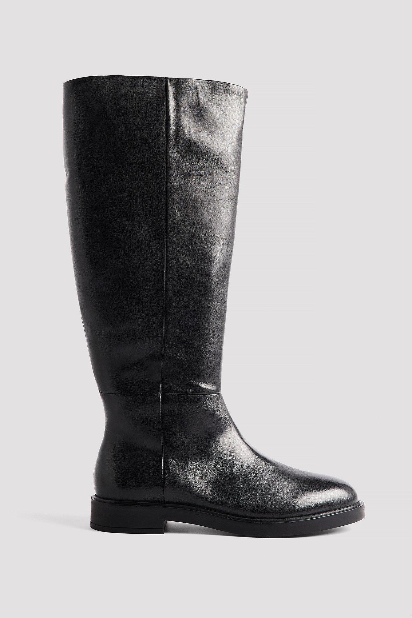 Flat Knee High Leather Boots product image