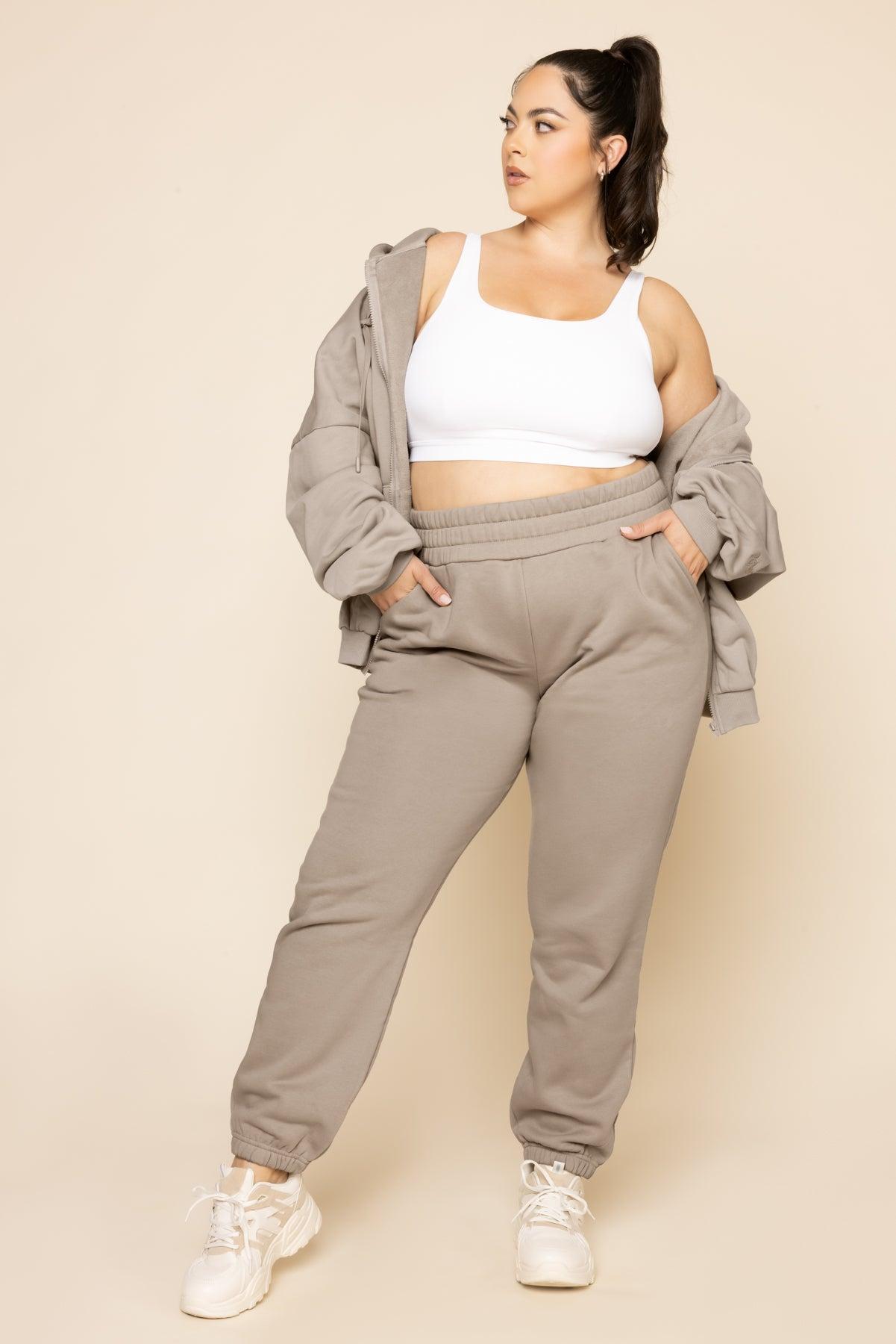 Cloud Rollover Sweatpant - Taupe Product Image