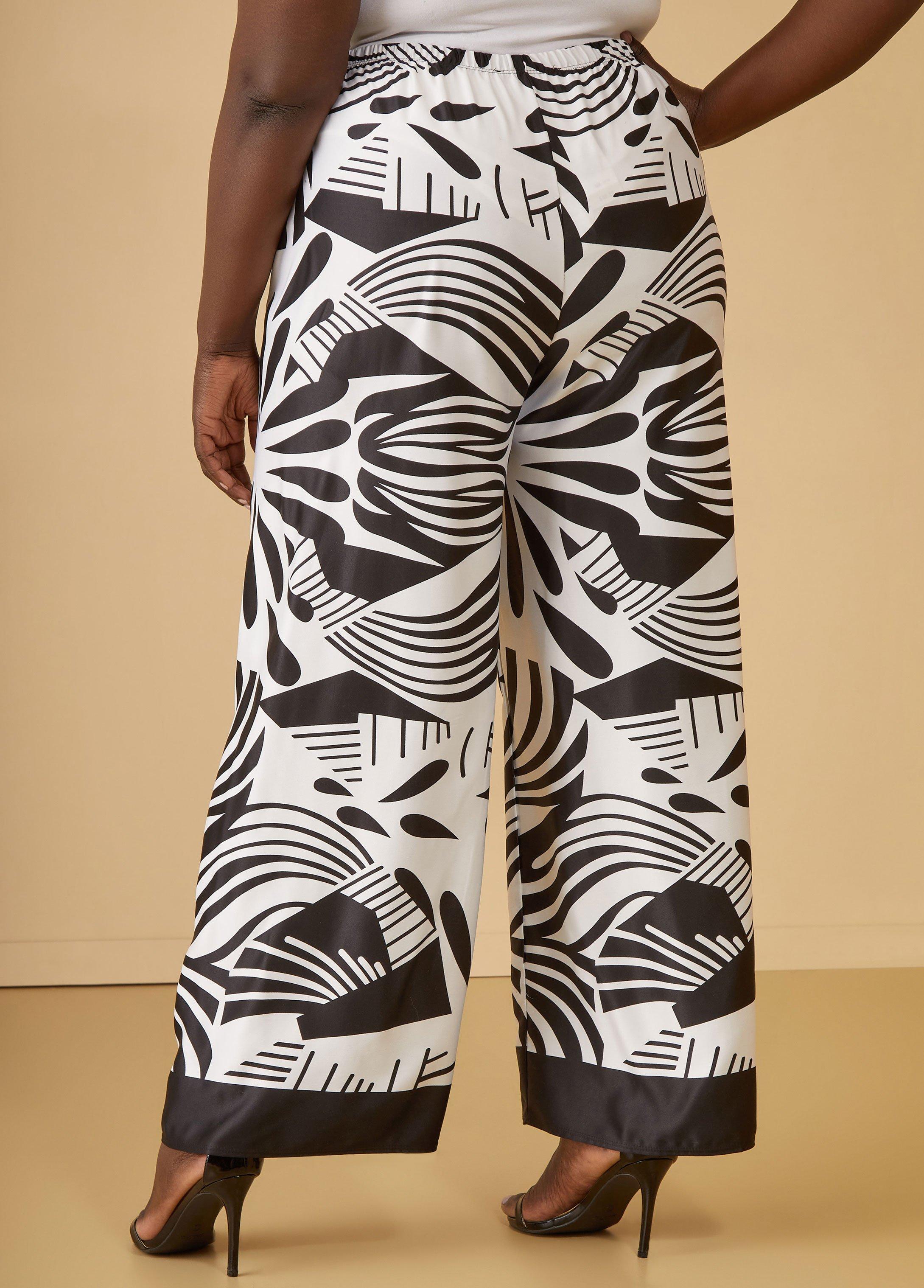 Printed Satin Wide Leg Pants Product Image