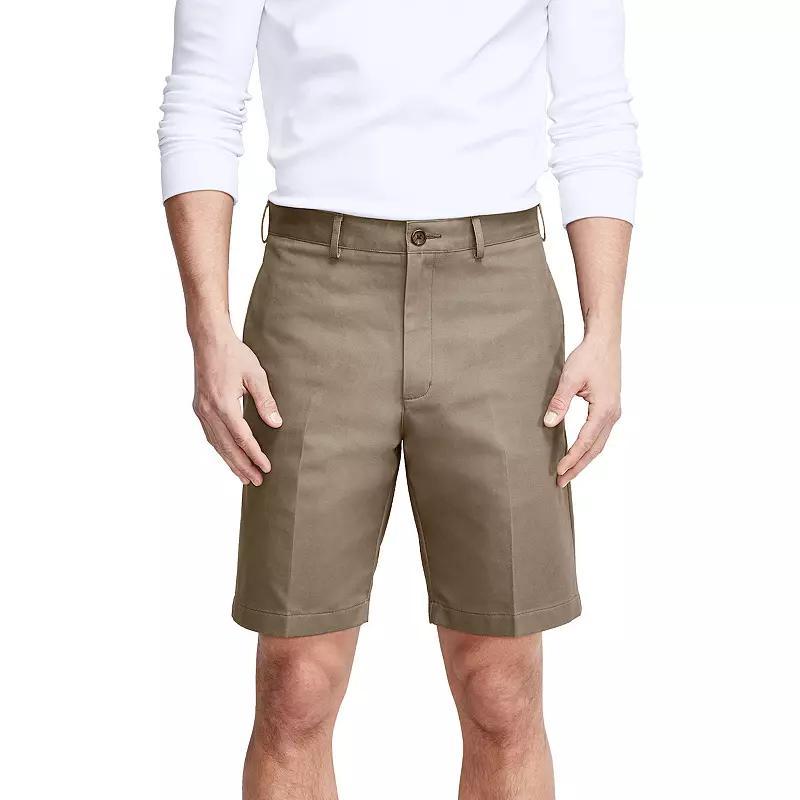 Mens Lands End Classic-Fit 9-inch No-Iron Chino Shorts Green Product Image