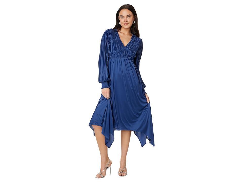 en saison Lisa Midi Dress (Satin ) Women's Clothing Product Image