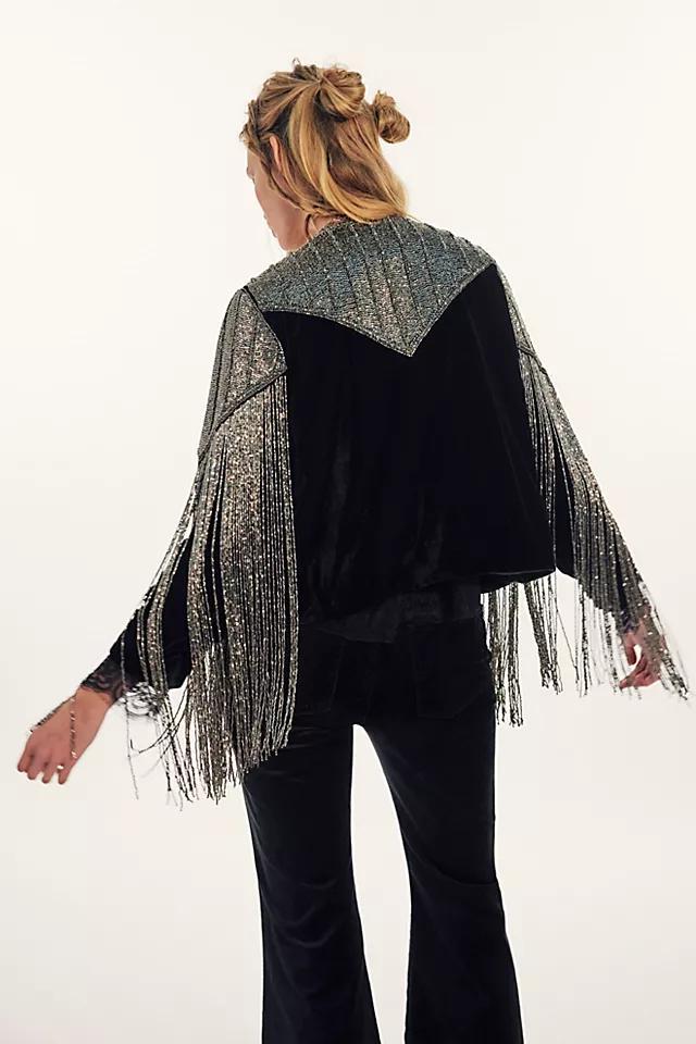 Donna Velvet Fringe Jacket Product Image