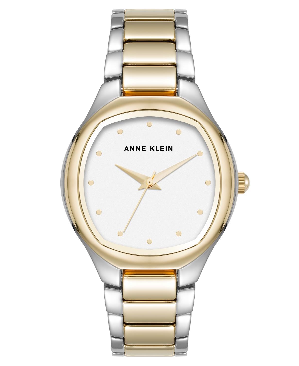 Anne Klein Womens Quartz Everyday Cushion Two-Tone Alloy Metal Bracelet Watch, 32mm - Silver-Tone, Gold-Tone Product Image