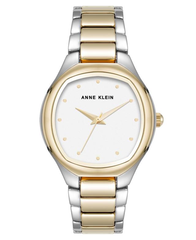 Anne Klein Womens Quartz Everyday Cushion Two-Tone Alloy Metal Bracelet Watch, 32mm - Silver-Tone, Gold-Tone Product Image