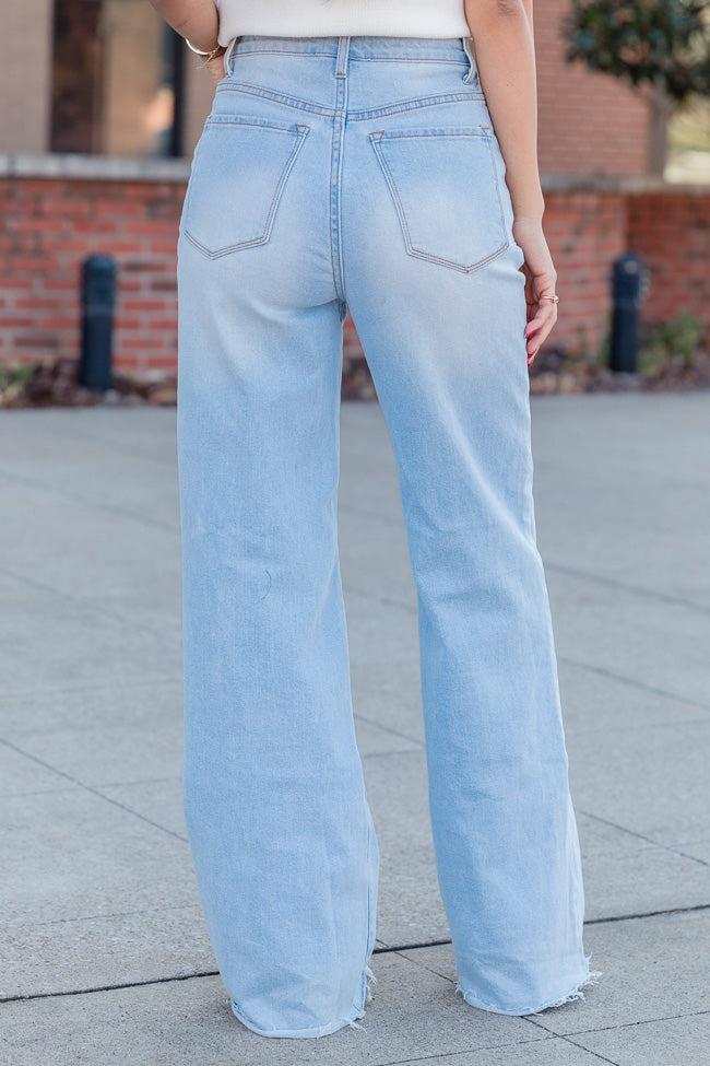 Kelsea Light Wash Wide Leg Jeans Product Image