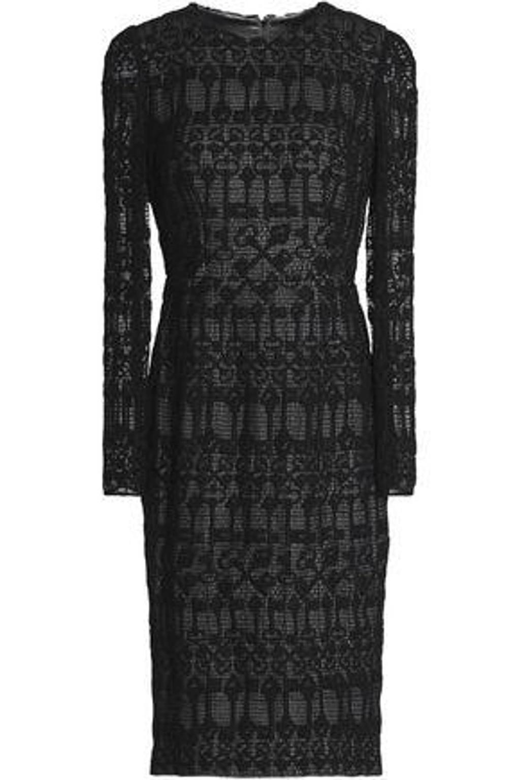 Crocheted Cotton Dress In Black Product Image