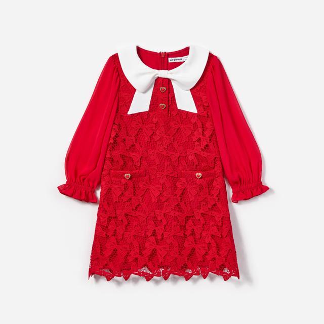 Red Bow Lace Dress Product Image