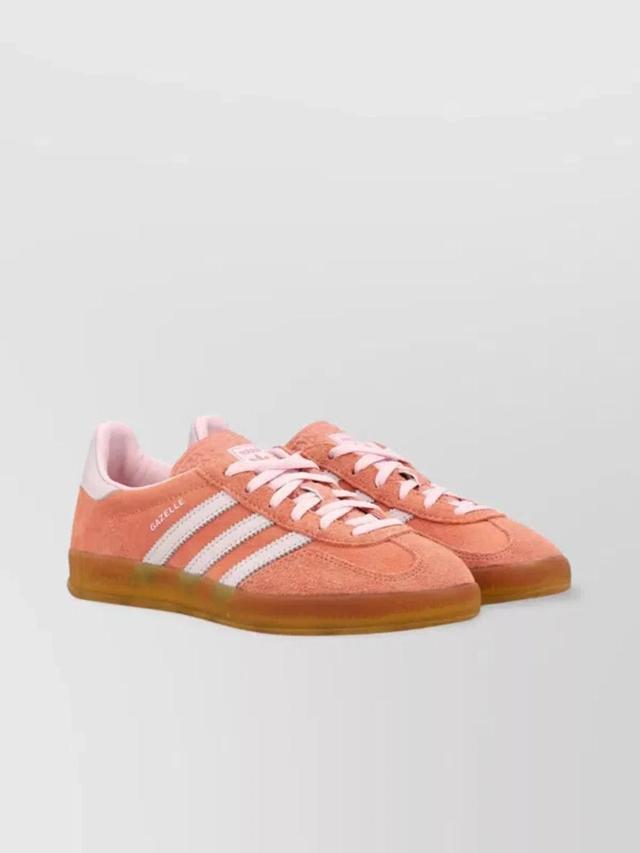 ADIDAS ORIGINALS Gazelle Indoor Gum Sole Sneakers In Orange And Pink Product Image