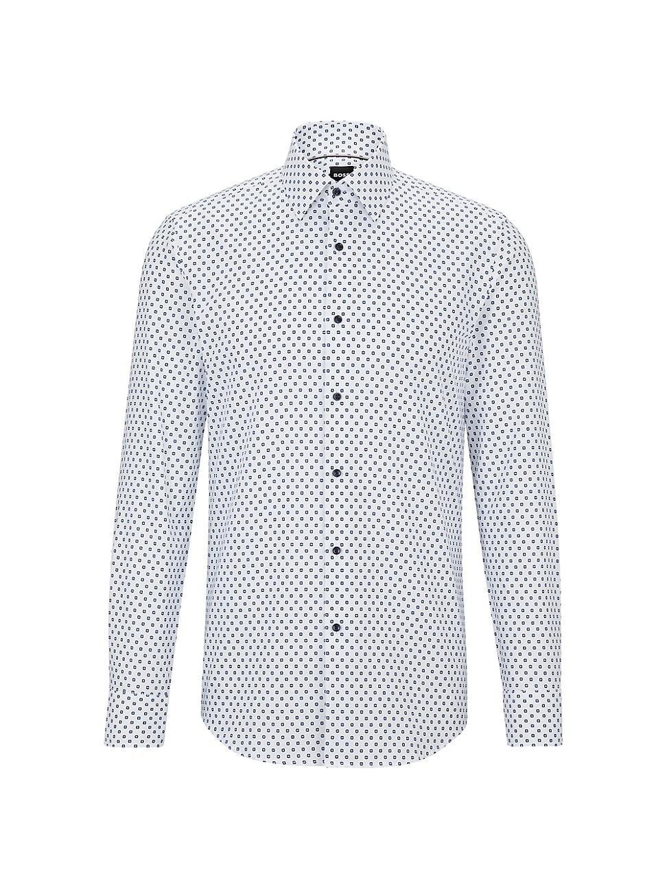 Mens Slim-Fit Shirt In Printed Italian Oxford Cotton product image