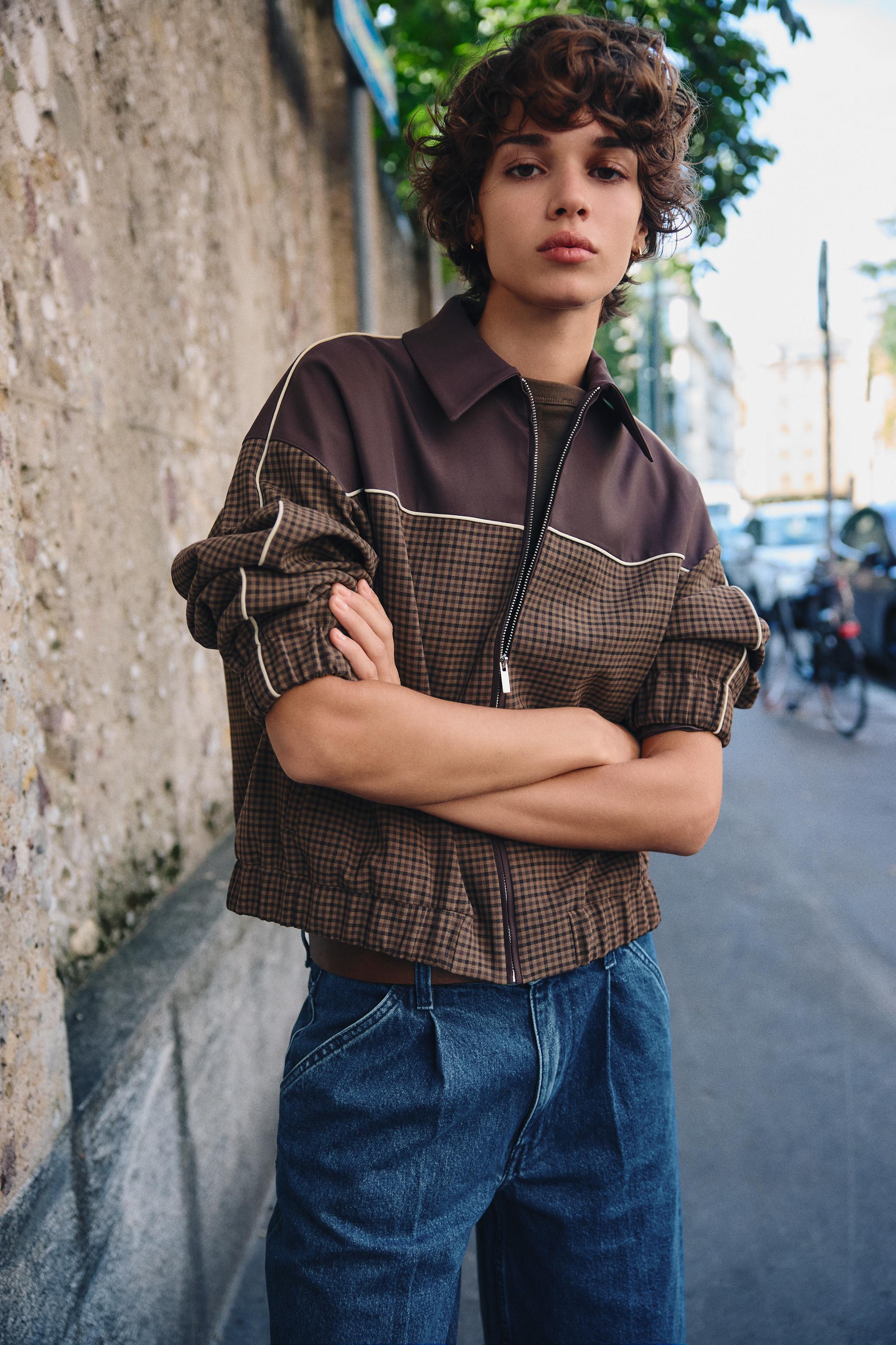 CHECKERED BOMBER JACKET Product Image