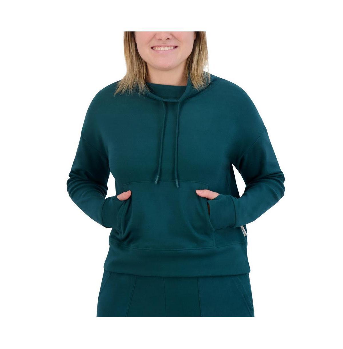 Womens Drawstring Funnel neck Fleece Pullover Sweatshirt Product Image