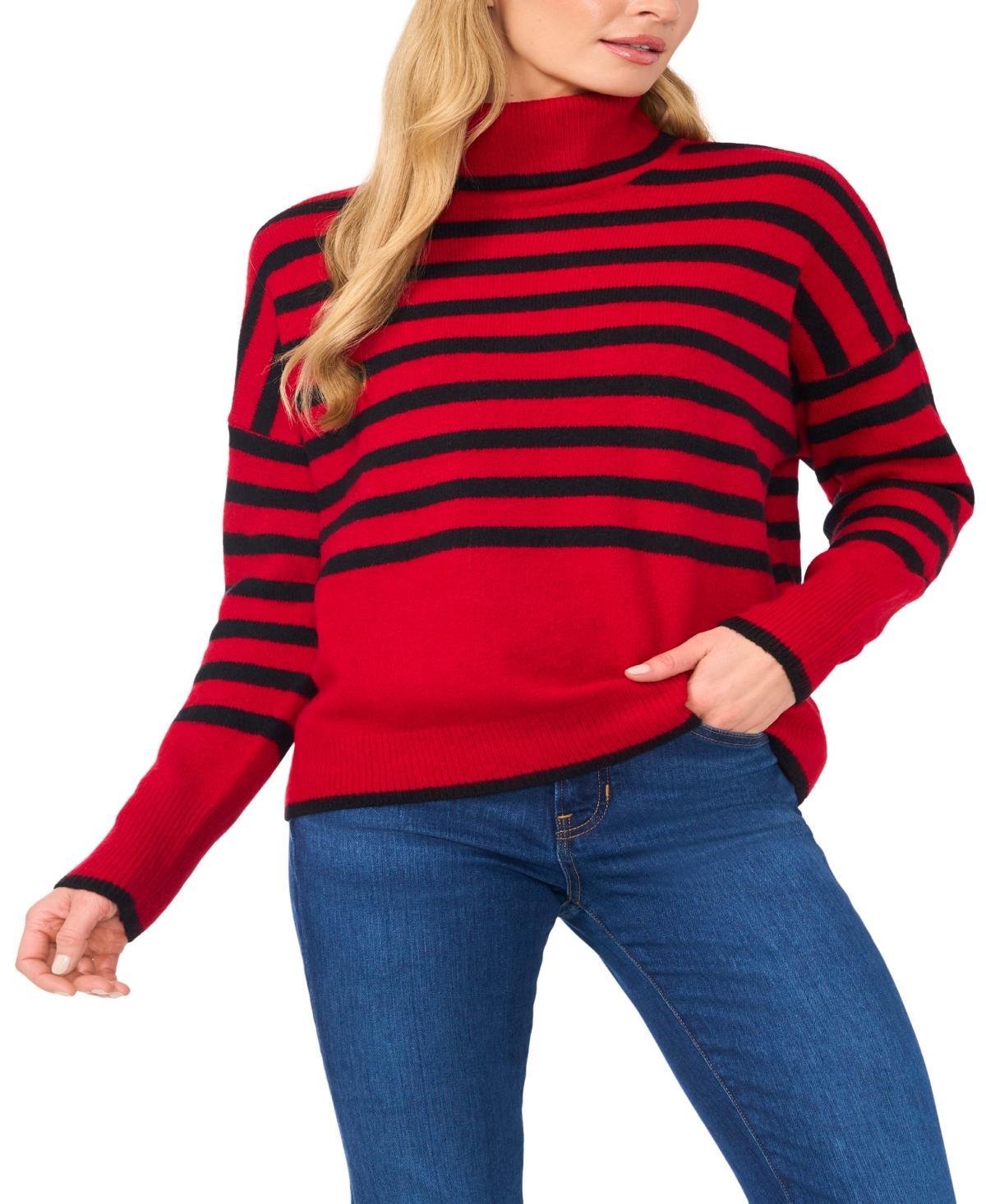 CeCe Striped Turtleneck Sweater Product Image