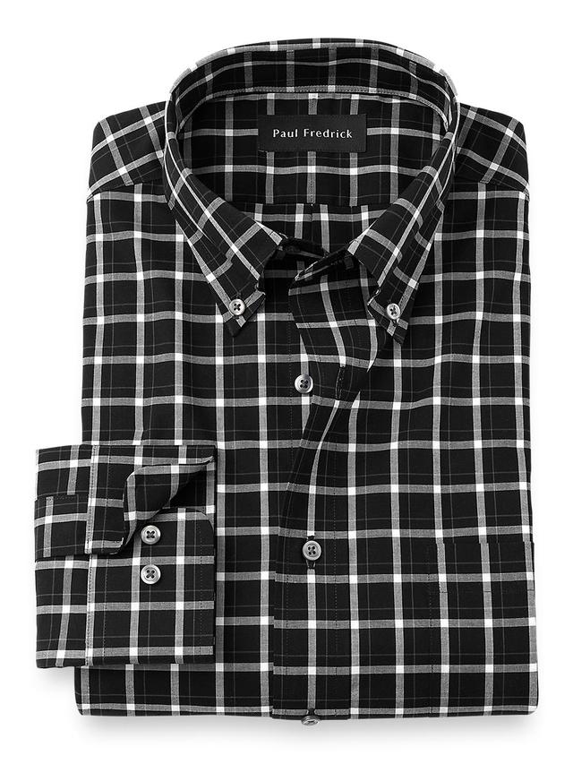 Tailored Fit Non-iron Cotton Windowpane Dress Shirt Product Image