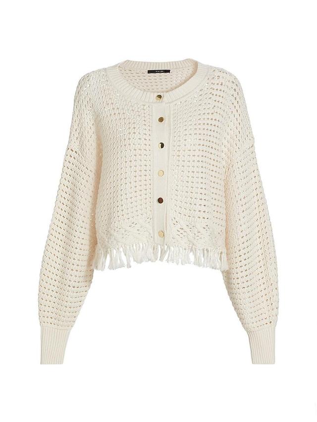 Womens Rachel Fringe Cotton Cardigan Product Image