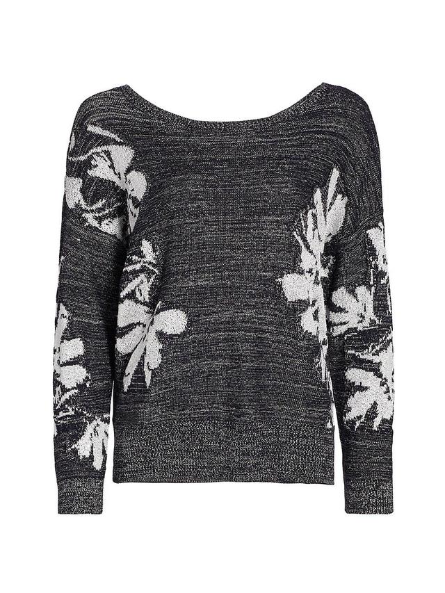 Womens Shimmer Petals Sweater Product Image