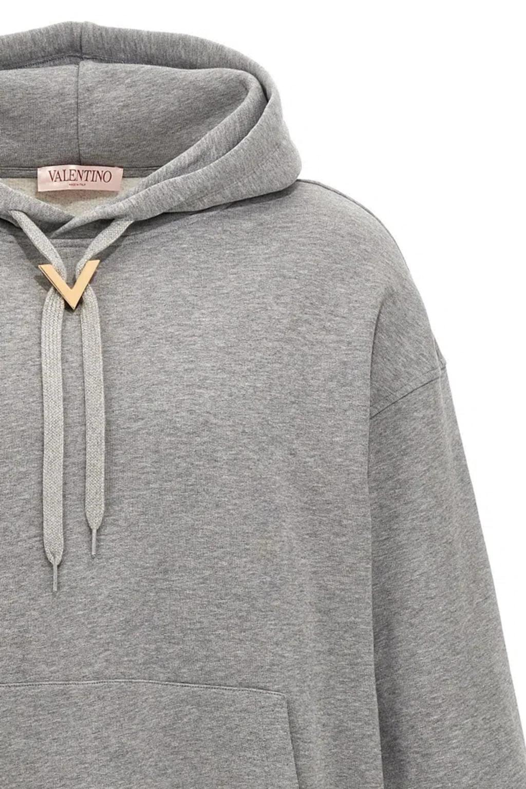 Garavani Women  'v Detail' Hoodie In Gray Product Image