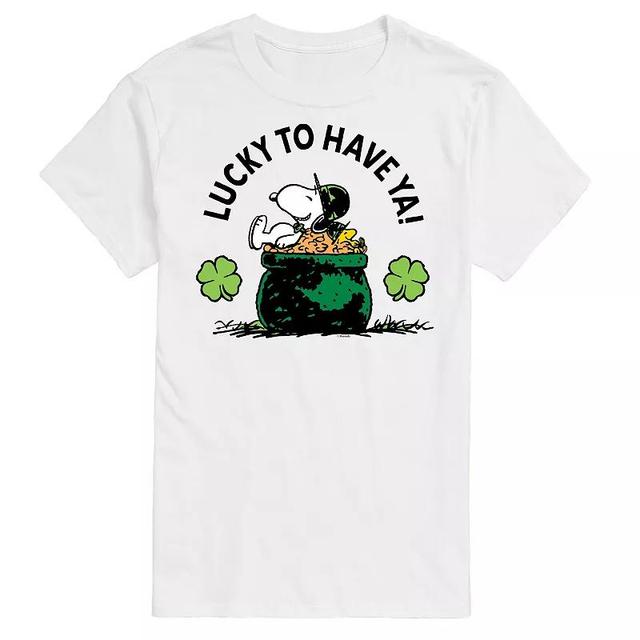 Mens Peanuts Lucky To Have Ya Tee White Product Image