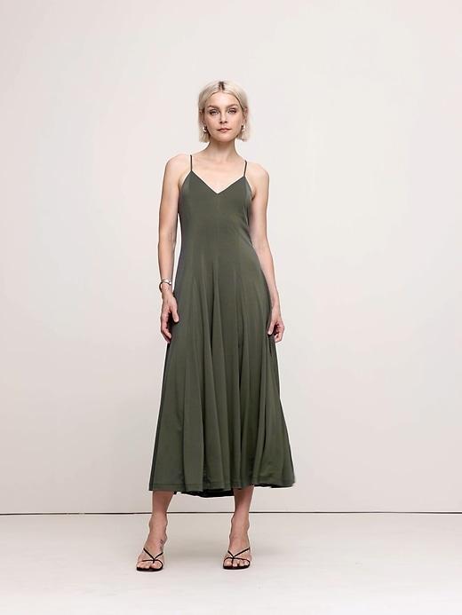 Drapey Jersey Godet Maxi Dress Product Image