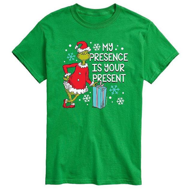 Mens Dr. Seuss Grinch My Presence Is Your Present Tee Product Image