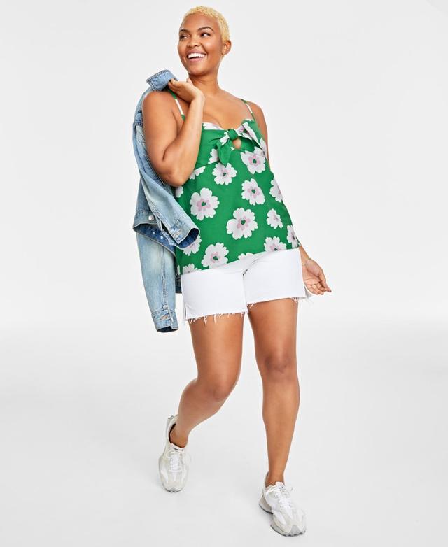 On 34th Womens Floral-Print Keyhole Bow Tank, Created for Macys Product Image