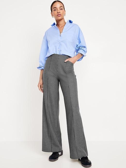 High-Waisted Pull-On Pixie Wide-Leg Pants Product Image