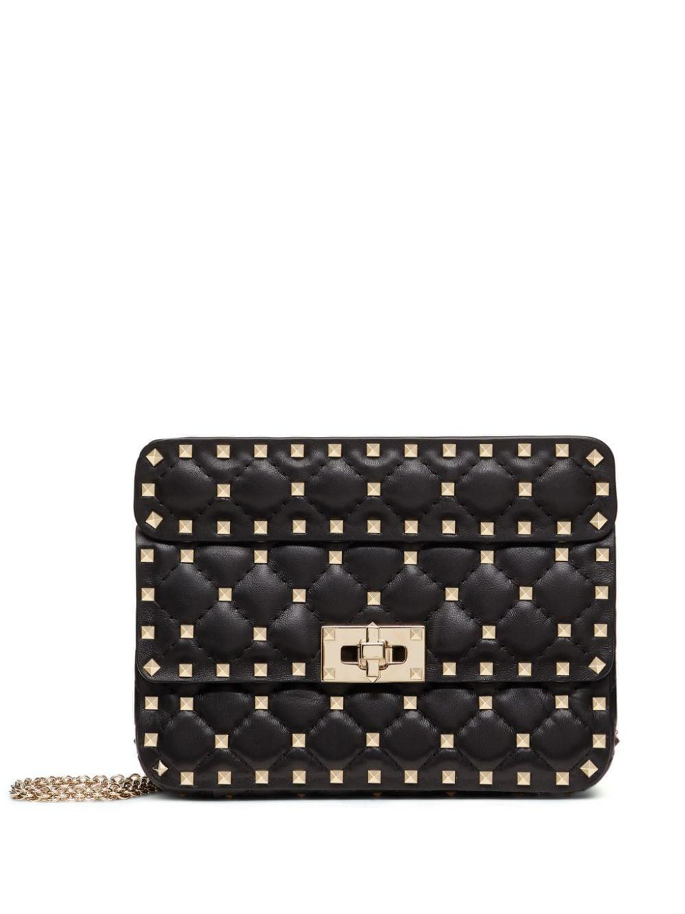 Small Rockstud Spike Shoulder Bag In Black Product Image