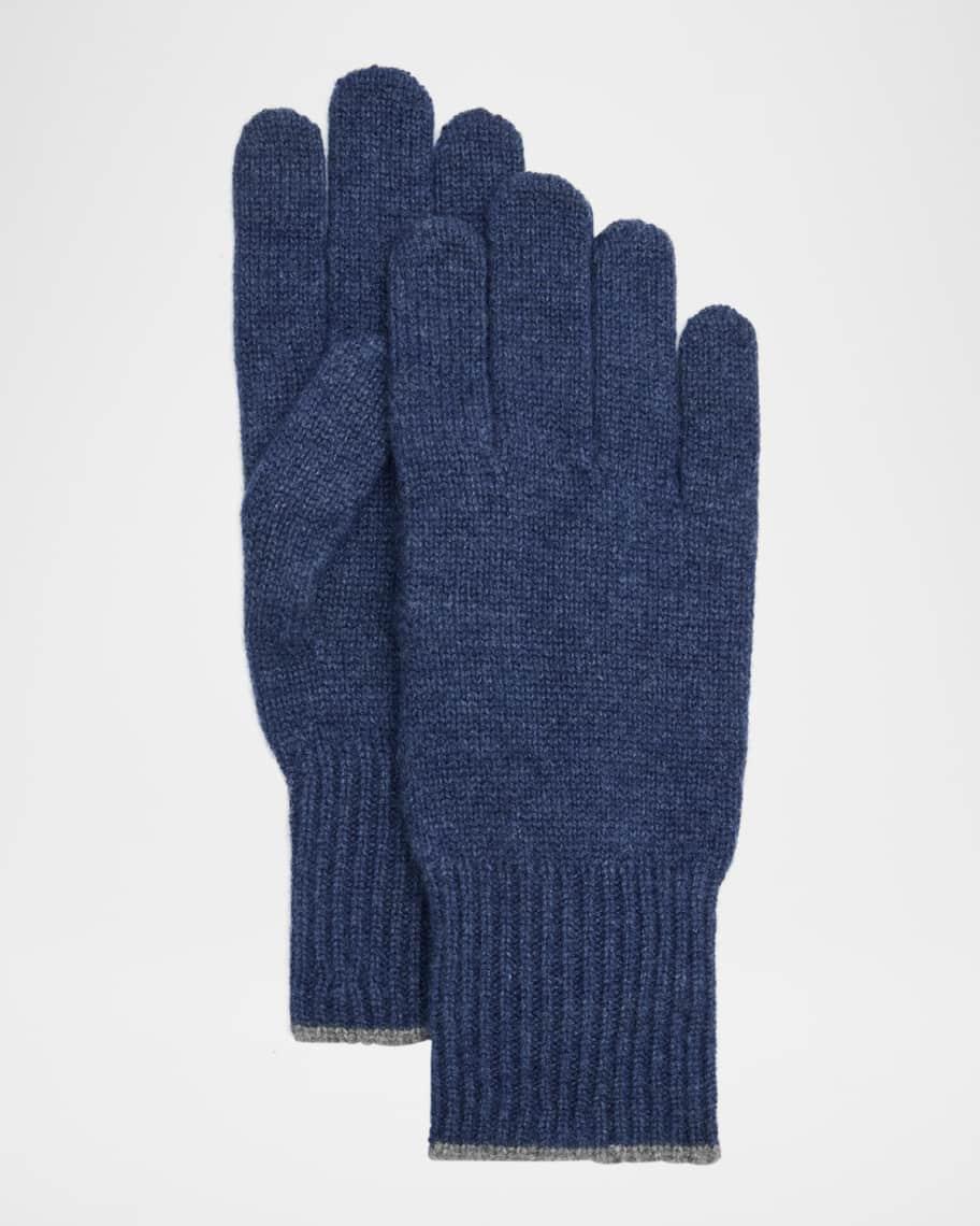 Men's Cashmere Contrast-Trim Gloves Product Image