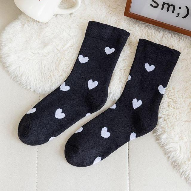 Heart Print Crew Socks Product Image