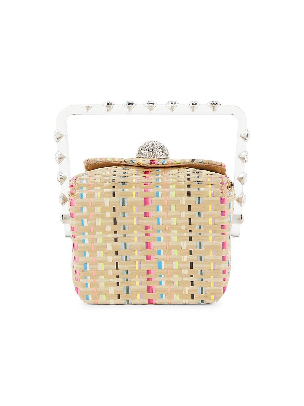 Womens Crystal-Embellished Box Bag Product Image