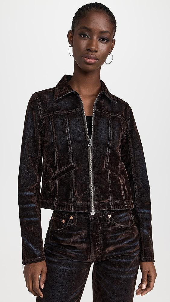 RE/DONE Flocked Slim Zip Jacket | Shopbop Product Image