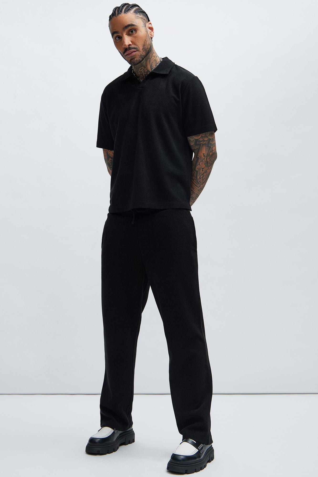 Cairo Textured Polo - Black Product Image