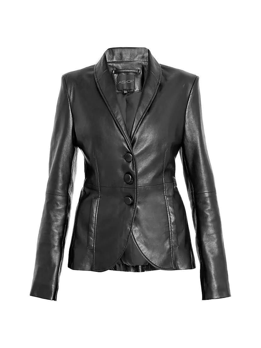 Denise Tailored Leather Blazer Product Image