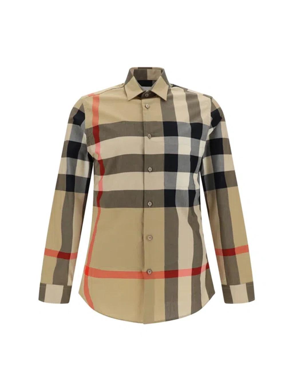 BURBERRY Summerton Shirt In Beige Product Image