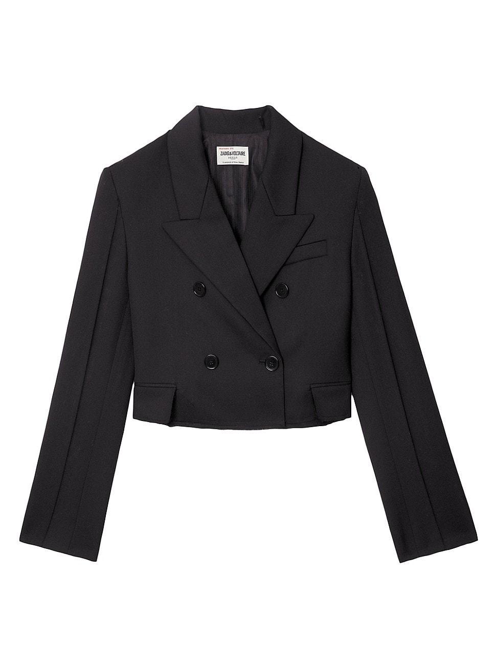 Vito Double-Breasted Cropped Blazer Product Image